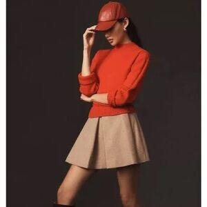 Mare Mare for Anthropologie Red Tan Mock Neck Sweater Dress